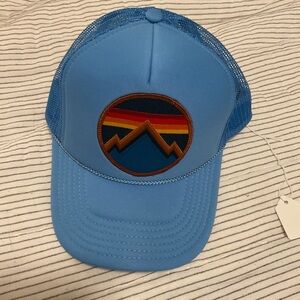 Aviator Nation Light Blue Trucker Hat with Retro Mountain Patch
